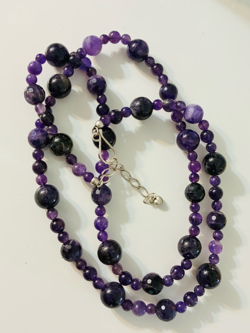 Jay King DTR 925 37” Long Amethyst Gemstone Graduated Faceted Bead Necklace EUC